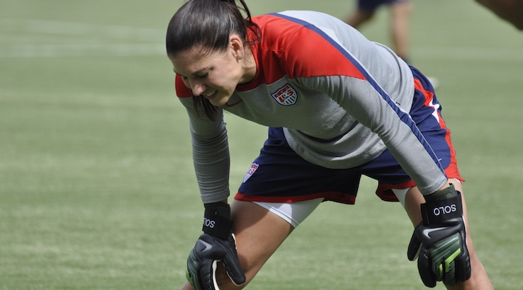 Hope Solo at practice with Women's National Team