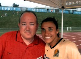 Jason Pratt and Brazilian superstar Marta. Photo courtesy of Jason Pratt