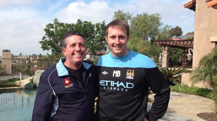 Coach Jeff with Manchester City Academy Coach Mark Burton