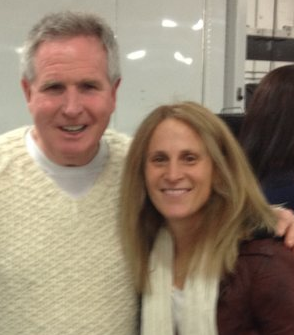 Eastside FC's Tim Bauman with renowned U.S. Olympic Hall of Fame, Captain of the U.S. National Team from 2005–2007 Kristine Lily who played in 5 World Cups and 3 Olympic Games.