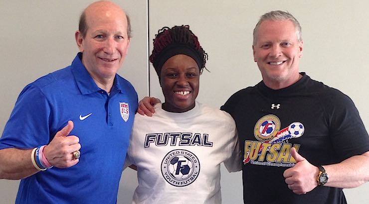 Nicole Farley (Center) US Youth Futsal Coach Course Graduate
