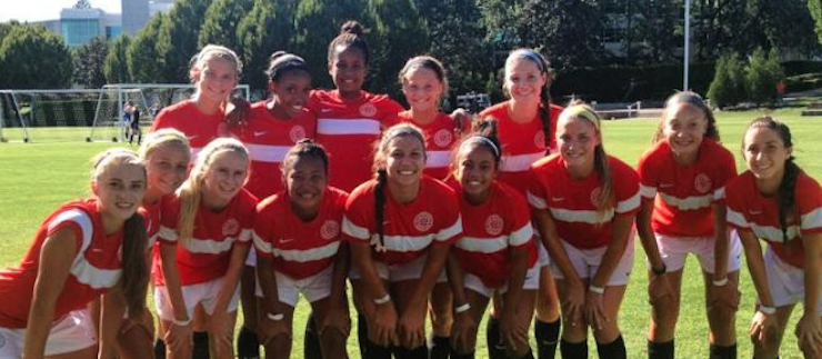 The id2 National Selection before their match against Washington PDP. Photo Courtesy of Instagram/@usclubsoccer. 