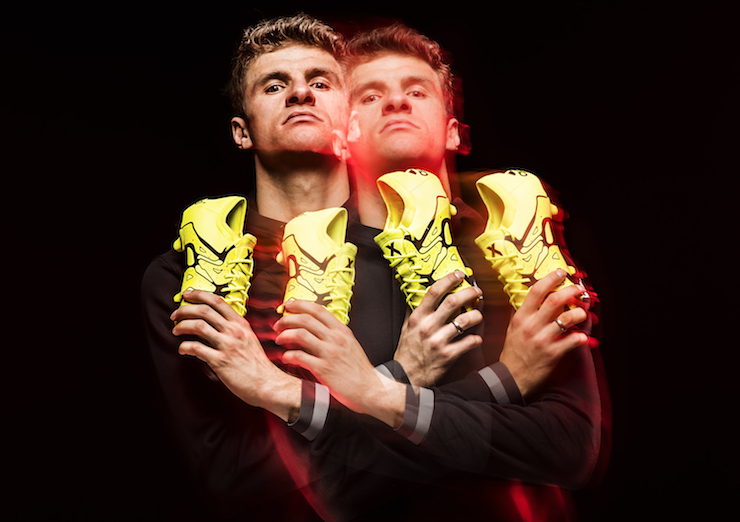 Thomas Muller and the X15 cleat. Photo Courtesy of Adidas Soccer. 