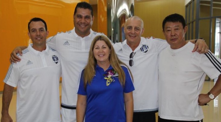 Assistant Coach Rob, Head Coach Roger, DOC Steve, Lou Zhang & President Denyce