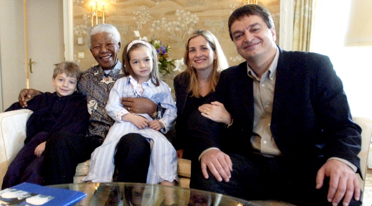Jerome Champagne with Family and Nelson Mandela