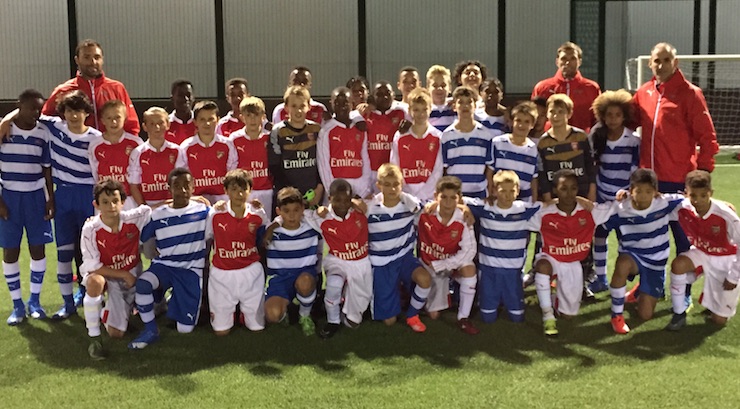 Albion SC youth soccer players at Arsenal FC in England 2015