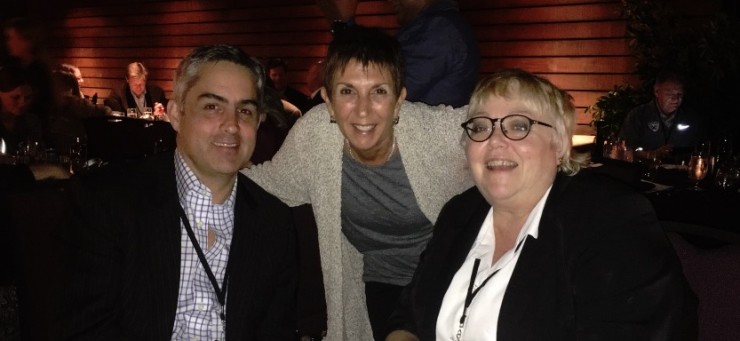 Jeff Plush, Louise Waxler and Lynn Berling-Manuel at Women In Soccer 2015 Awards Dinner