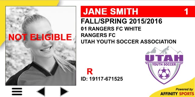 Ineligible Digital Player ID Card - Due to Red Card