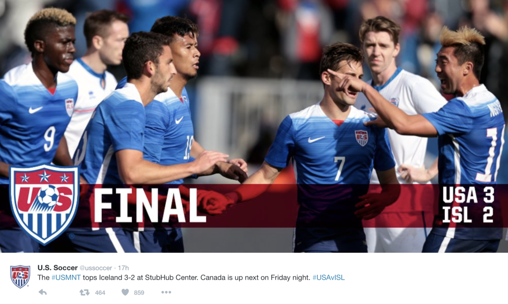 Soccer News on USA v Iceland