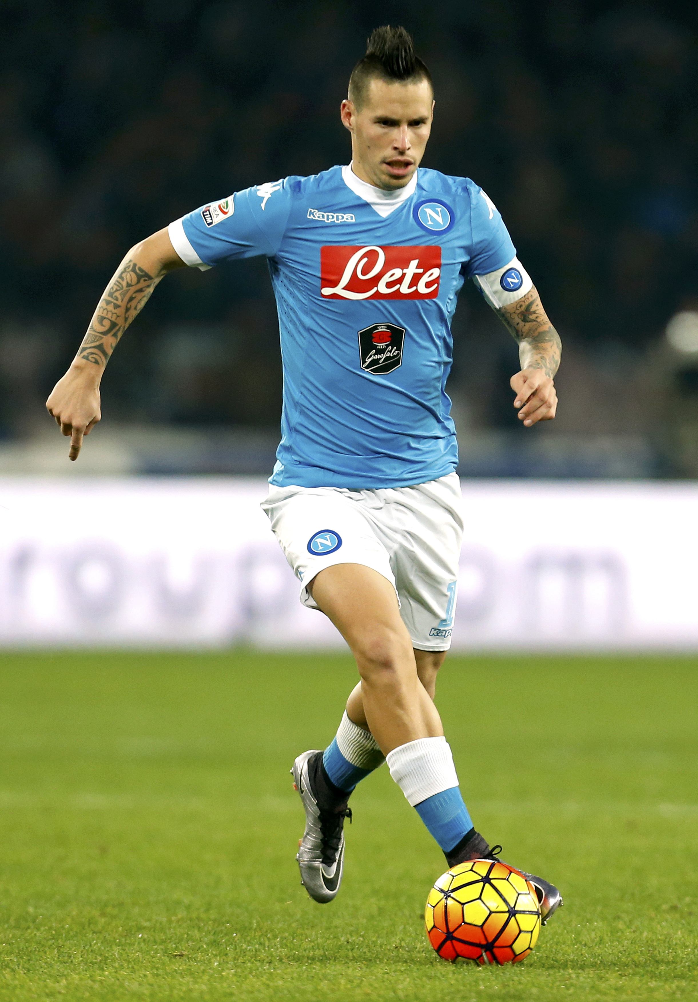 SSC Napoli Marek Hamsik in action against AS Roma