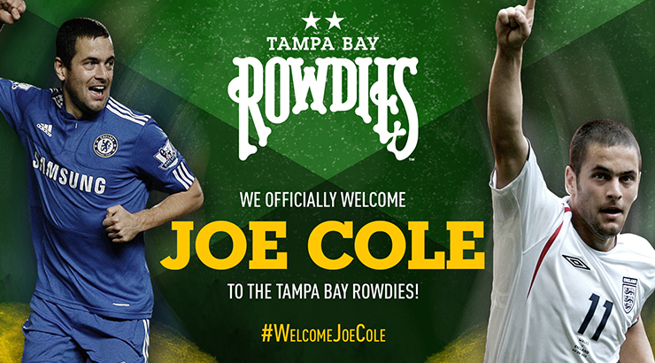 Soccer News: Three-time English Premier League Champion Joe Cole Signs with the Tampa Bay Rowdies