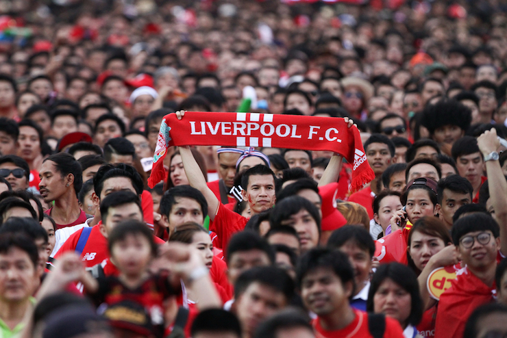 Liverpool FC supporters in Bangkok,Thailand.feelphoto Shutterstock.com