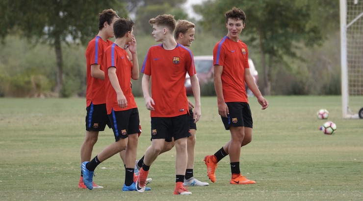 Youth soccer news: Happy U17 youth soccer players at Barca Academy