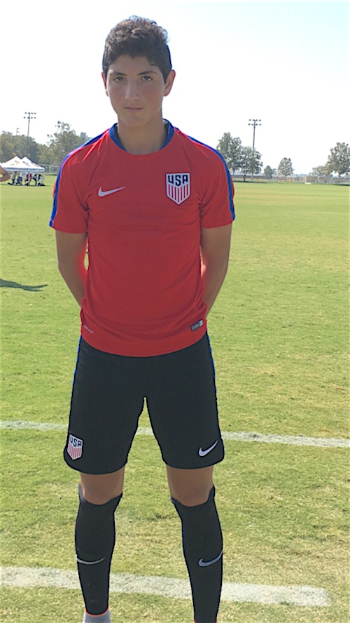 Youth Soccer News - Arman Samini at U.S. Soccer National Team Camp, September 2016