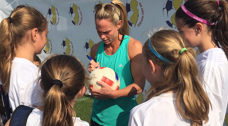 Soccer news - Christie Rampone currently plays for Sky Blue FC and is on the U.S. Soccer's Women's National Team stopped by and signed autographs