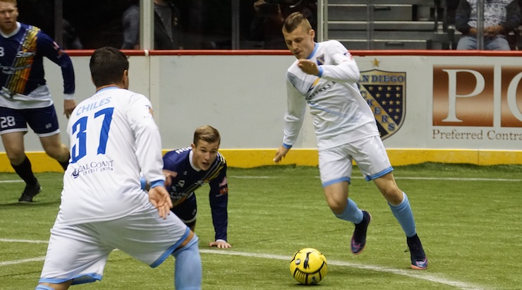 soccer news - San Diego Sockers Brian Farber assisted on the first goal of the night -- scored by Kraig Chiles