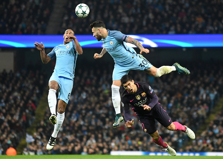 Even the pros have tough days -- Back on November 1, 2016 Fernando, Nicolas Otamendi and Luis Suarez had a tough match during the UEFA Champions between Manchester City and FC Barcelona