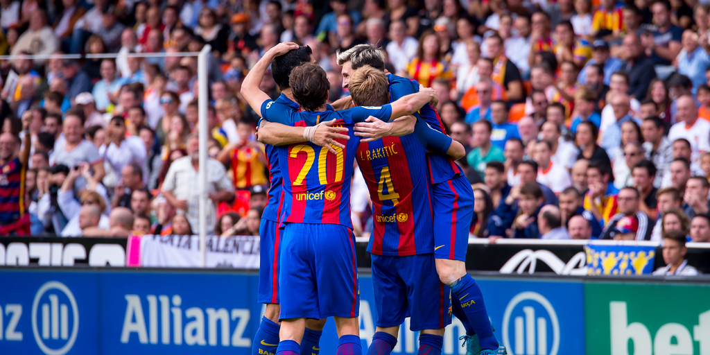 Barcelona FC celebrates a goal scored - Photo Credit: Shutterstock