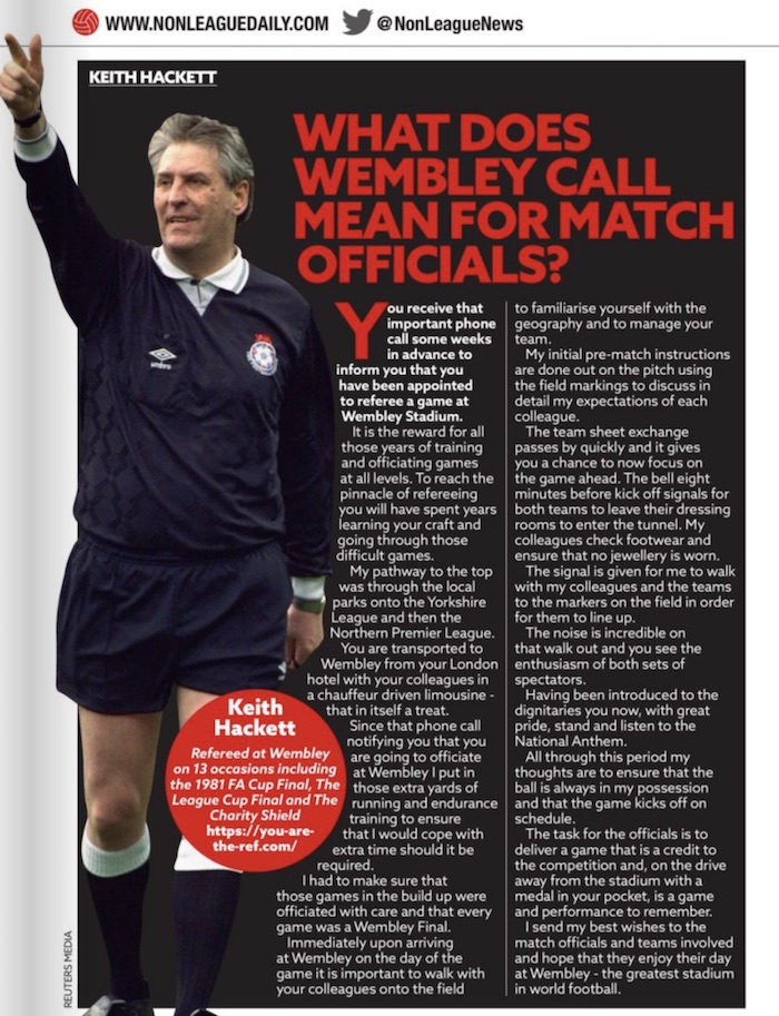Youth soccer news for referees - Road To Wembley