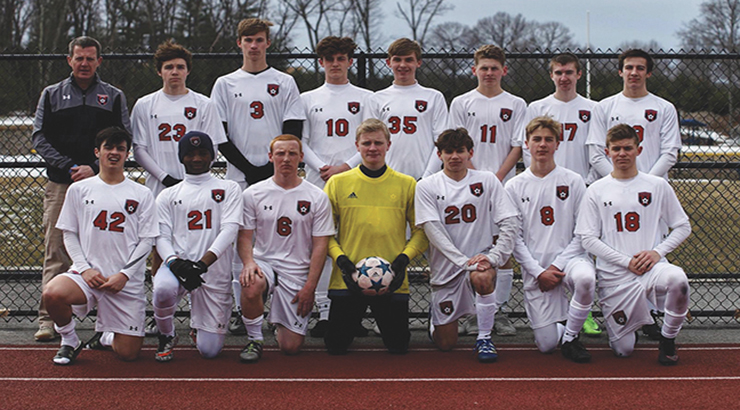 Back row, left to right: Coach Andrew Wylie, Rory Patterson, Andrew Follmer, Nick Provost, Ryan Dupree-Goddeau, Brendan Whalen, Jared Peterson, Nate Boulé Front row, left to right: Logan Julian, Sabour Tidjani, Shayne O'Neill, Cameron Duffield, Jeremy Rossi, Henry Wylie, Mat Durkin Camera shy: Connor O'Neill, Kyle Side