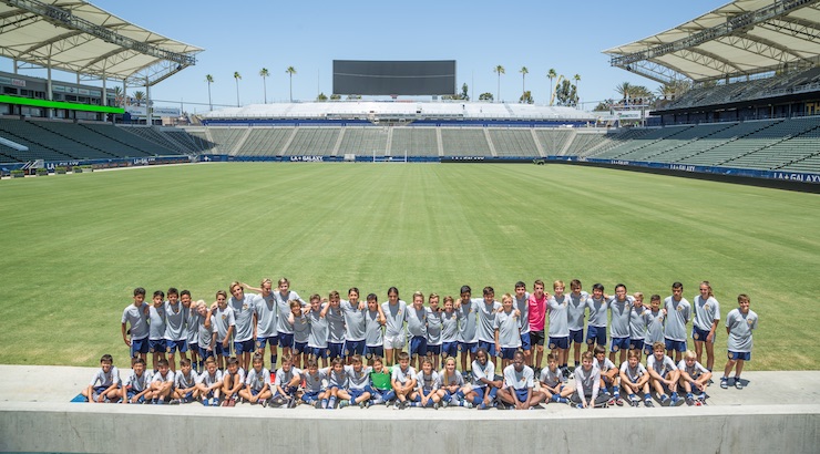 Youth soccer news: LA Galaxy Youth Soccer Summer Camp - youth soccer players in StubHub Stadium