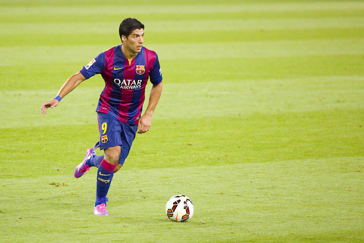Soccer news - Luis Suarez of FCB in action at Gamper friendly match between FC Barcelona and Club Leon FC