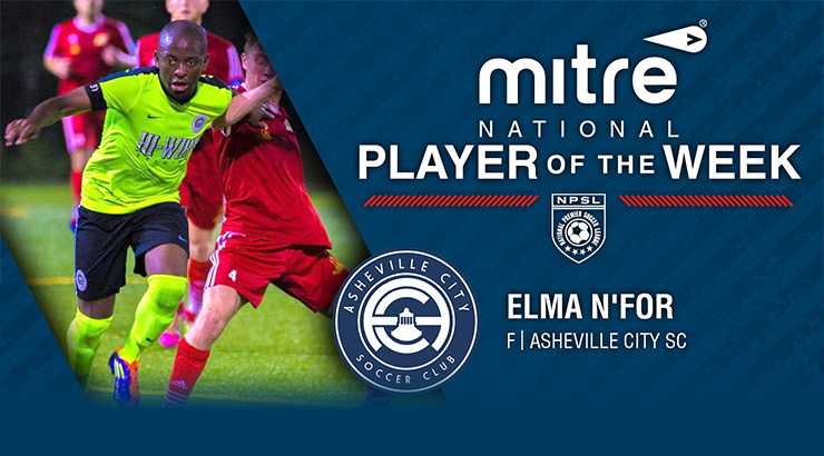 NPSL Soccer News: Elma N'For Named NPSL Mitre National Player of the Week
