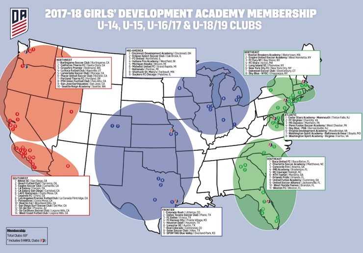 Youth soccer news: U.S. Soccer Girls' Development Academy program