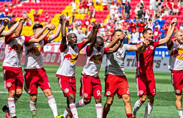 Soccer News - Red Bulls Celebrate Victory Over Rival NYCFC