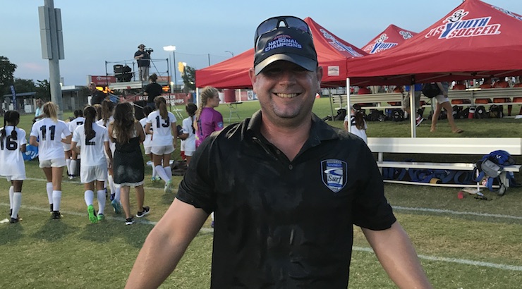 Youth soccer news: Surf SC coach Paul Dolinsky after winning GU13 Final at 2017 USYS National Championship in Texas