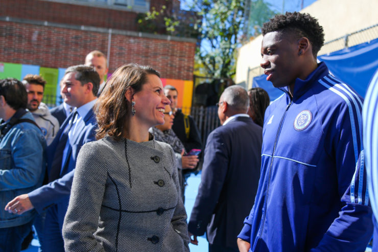 NYC FC $3 million public-private partnership on track to build 50 mini-soccer pitches over five years, and expand afterschool programming to reach 10,000 young people