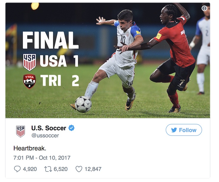 Soccer News: US Soccer Social Media post on world cup qualifier loss