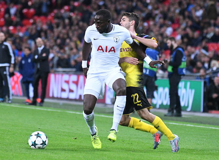 youth soccer news: LONDON, UK - SEPTEMBER 13, 2017: Moussa Sissoko and Christian Pulisic pictured during the UEFA Champions League Group H game between Tottenham Hotspur and Borussia Dortmund at Wembley Stadium - Editorial Credit: Shutterstock