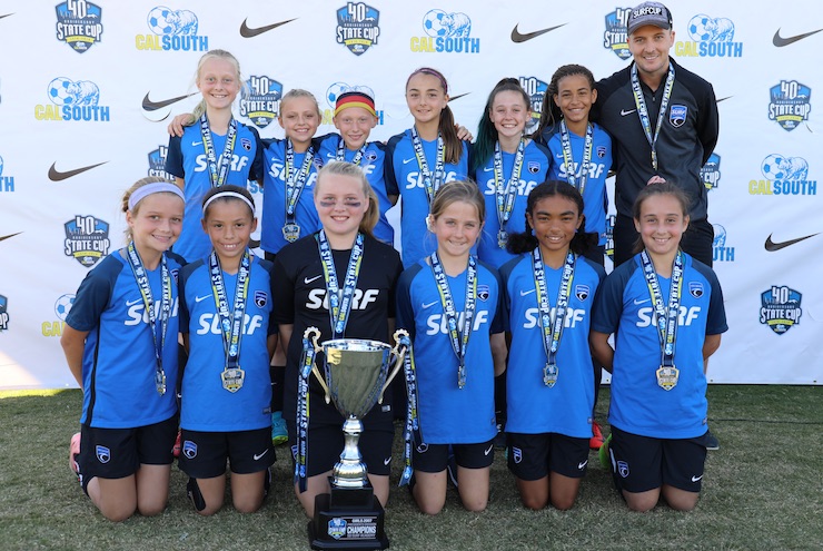 Youth soccer news: Craig Barclay's Surf SC Girls 2007 team win Cal South State Cup