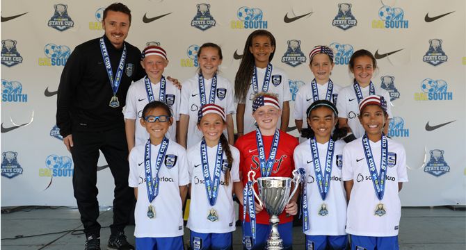 Coached by Danny Tonks, this Surf SC Girls team won Cal South State Cup 2017
