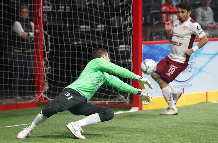 San Diego Sockers Chris Toth makes another great save in the match against Sonora on February 11, 2018