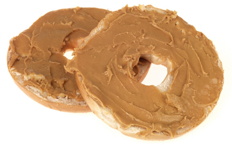 Bagel with peanut butter - butrition informaiton for youth soccer players