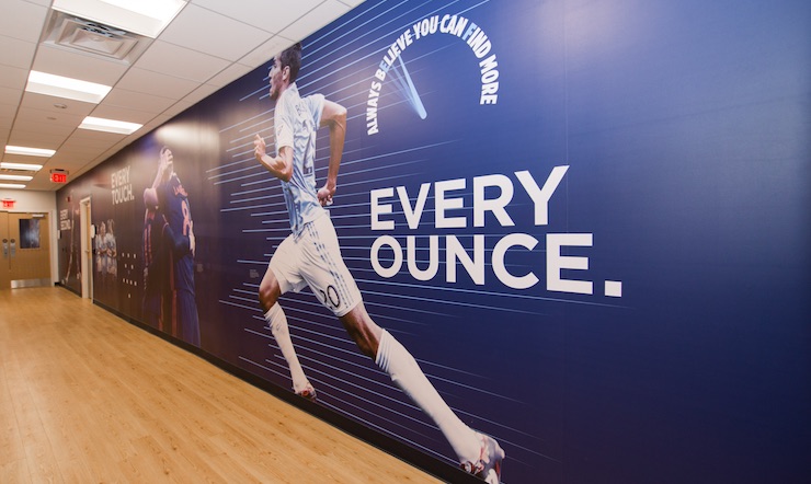 NYCFC - Inspirational slogans on the walls: Always Believe You Can Find More
