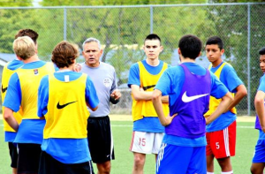 Rene Miramontes at the March SDDA/Army National Guard Soccer Clinic in San Diego. Photo Credit: Stephen Prendergast 