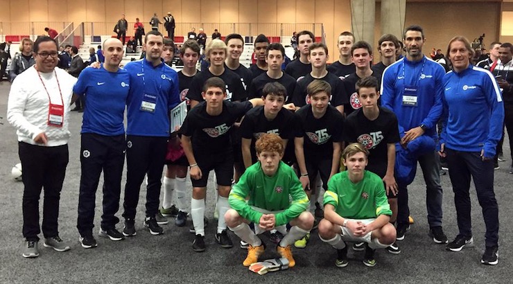 LALIGA in USA - La Liga ambassador Michel Salgado at NSCAA Baltimore with field session team