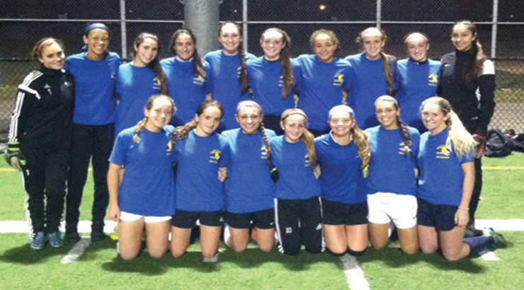 Top row, from left to right: Karlie Stolls, Sydney Moore, Brianna Passaro, Emily Rose, Caitlin Gumann, Kayla Winnicki, Alex West, Grace Bernardi, Sara Tappeto, Sara Micheli. Bottom row, from left to right: Sophia Fikke, Maya Scholnick, Jackie Morris, Madelyn Pascarella, Kayleigh Goodrich, Krista Agostenello, Skylar Prendergast. Camera shy: Olivia Johnson.