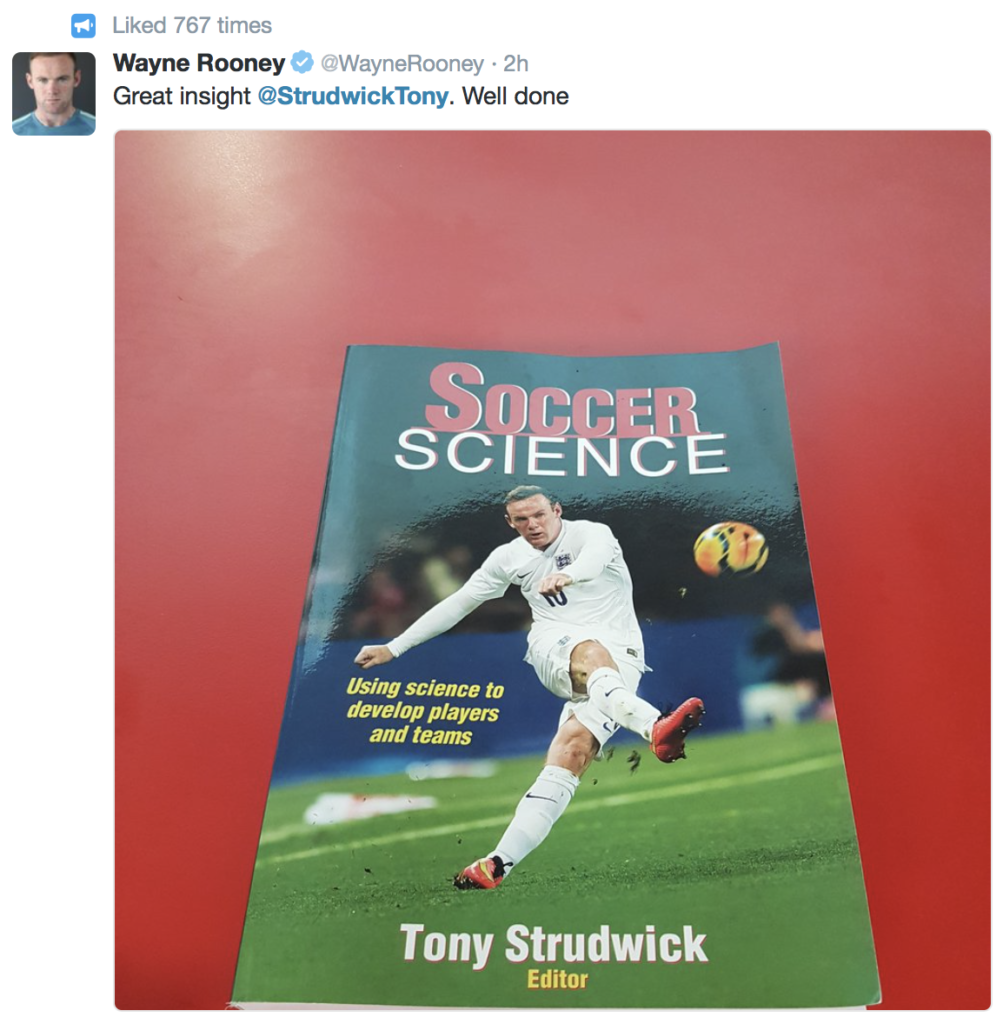 Soccer news - Wayne Rooney tweet about Tony Strudwick's Soccer Science book