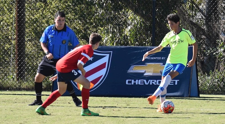 Youth Soccer News: Arman Samimi goes for the goal last weekend in a Coast Soccer League match