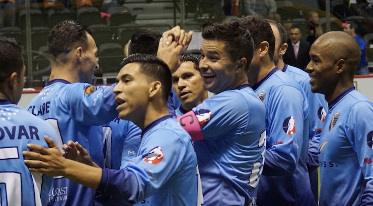 Soccer news San Diego Sockers celebrate a goal in the 2016 Season Home Opener