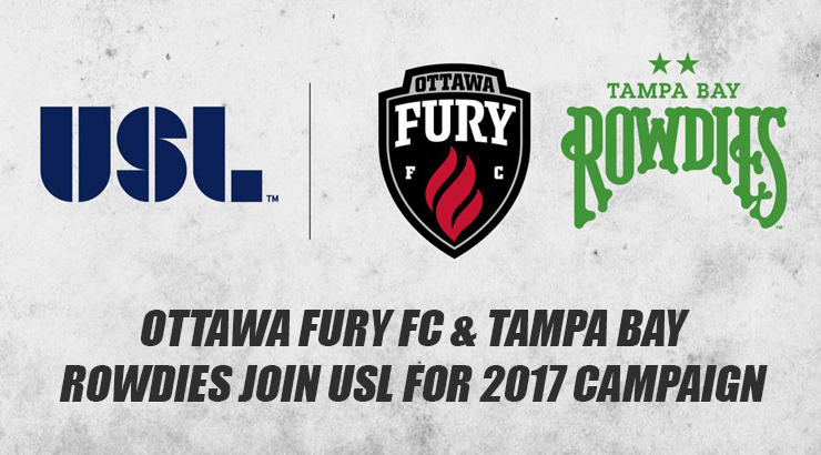 USL Soccer News: Tampa Bay Rowdies & Ottawa Fury FC Join USL for 2017 Season