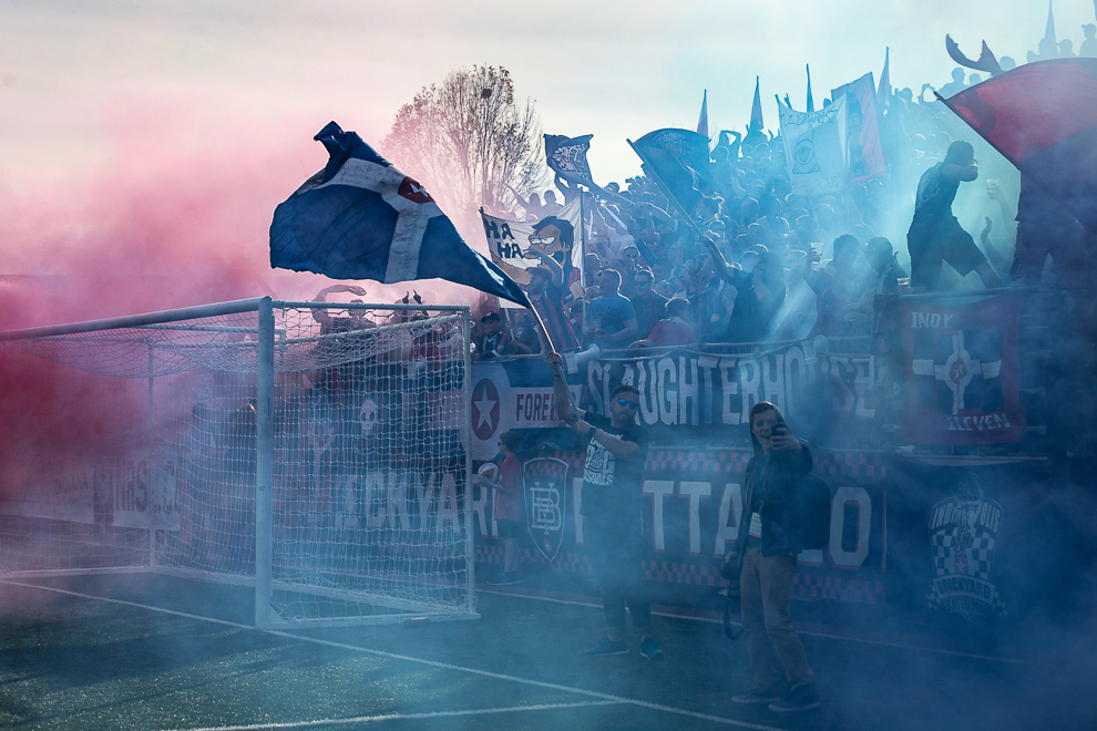 Nov 5, 2016; Indianapolis, IN USA; NASL Playoffs FC Edmonton at Indy Eleven - match held at IUPUI's Michael A. Carroll Stadium. Mandatory Credit: Matt Schlotzhauer