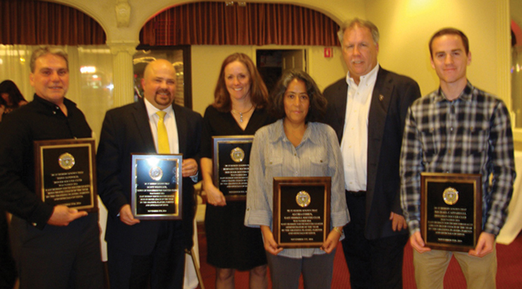 From left to right: Tony Iandolo, Scott Westgate, Bernadette McCrudden, Alcira Cohen, EHYSL President Jim Purdy and Michael Capparelli