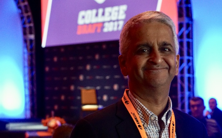 Soccer News: Sunil Gulati - president of U.S. Soccer at the NWSL College Draft held at the NSCAA Convention. Photo credit Diane Scavuzzo