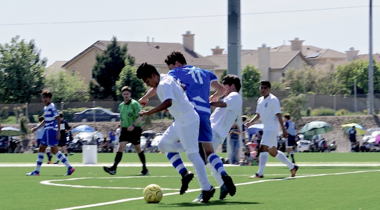 Michael Scavuzzo playing soccer at Albion SC in San Diego 2017