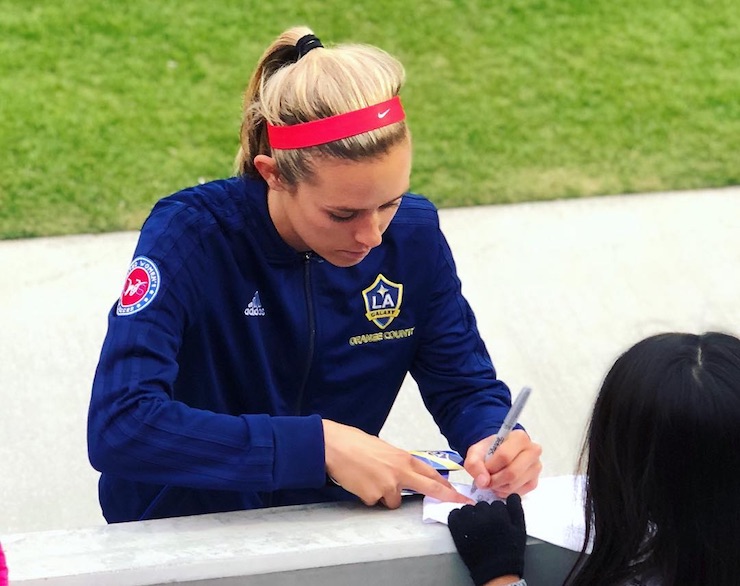 LA Galaxy Orange County women's soccer team playing in the UWS League